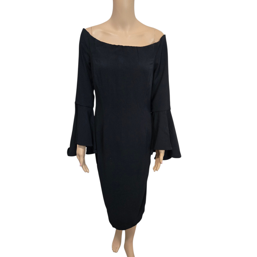 bardot size 8 black kimono sleeve round neck long sleeve dress cocktail formal